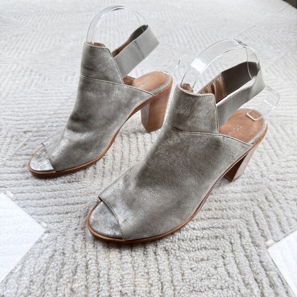 Donald J Pliner Shoes - Donald J Pliner Khole Peep Toe Sandal Womens 7.5 Silver Block Heel Bootie Dressy